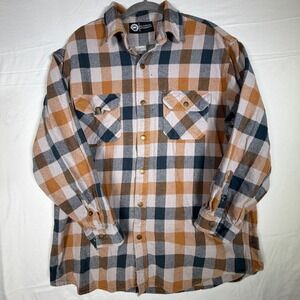 Polar King Shirt Mens XLarge Reg Plaid Flannel Button Up Long Sleeve Snap